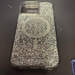 Case-Mate Sparkling Glitter Phone Case - Silver iPhone 15ProMax